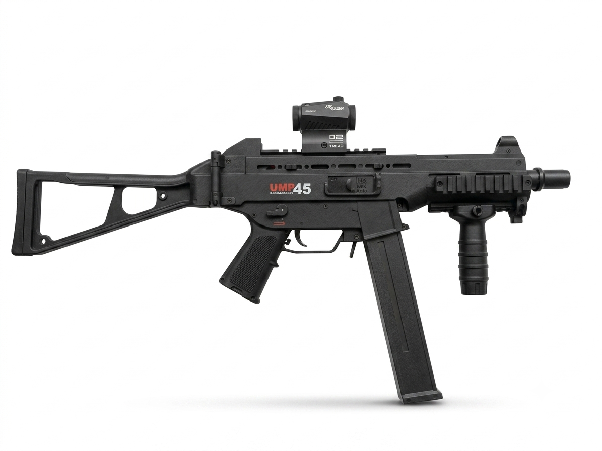 UMP-45 – Rechargeable Gel Blaster Gun, 5V Battery, Plastic & Nylon Construction, 14+